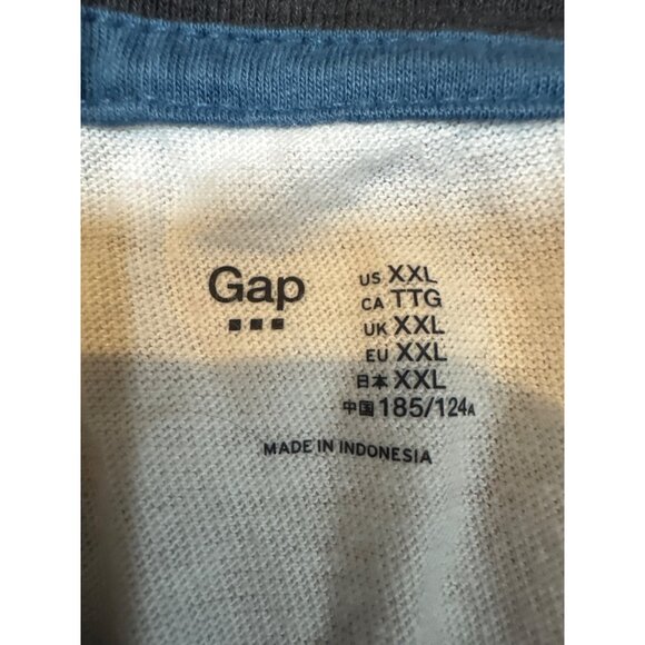 Gap Red & White Striped V-Neck T-Shirt XXL Made In Indonesia - Picture 2 of 5